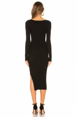 Best Sale 🛒 L'Academie Nessa Sweater👗 Dress In Black 🔔 -Deals L'Academie Store LCDE WD170 V3