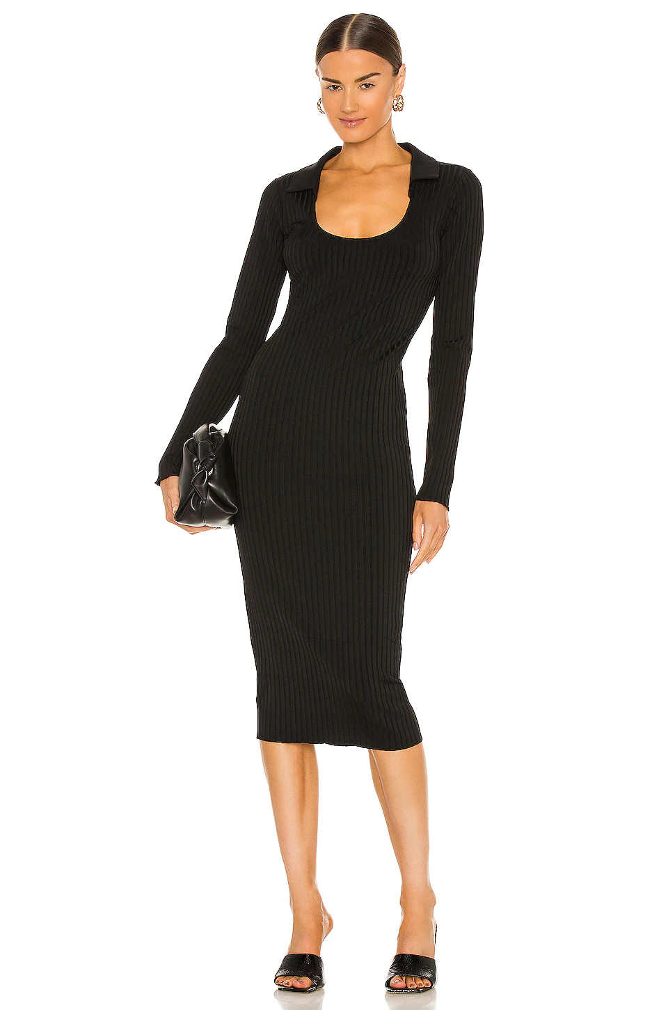 Buy π L'Academie Scoop Neck Midiπ Dress In Black β¨