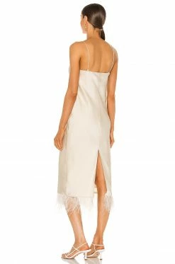 Outlet 🎉 L'Academie The Mindy Midi👗 Dress In Ivory 👏 -Deals L'Academie Store LCDE WD501 V3