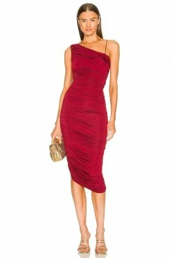 Hot Sale 🤩 L'Academie Adele Midi👗 Dress In Burgundy 💯