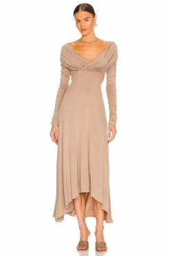 Hot Sale ๐ L'Academie Cyd Midi๐ Dress In Taupe ๐