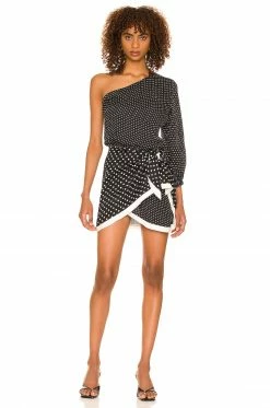 Coupon 🎁 L'Academie Nola Mini👗 Dress In Black Multi Dot 💯