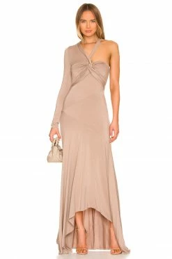 Cheapest ๐ L'Academie Rennea Midi๐ Dress In Taupe ๐คฉ
