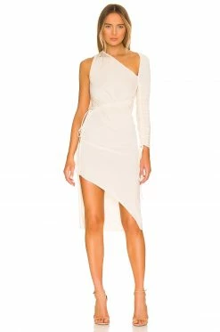 Hot Sale 🛒 L'Academie Lily Midi👗 Dress In Bone White 🛒