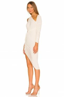 Hot Sale 🛒 L'Academie Lily Midi👗 Dress In Bone White 🛒 -Deals L'Academie Store LCDE WD607 V3