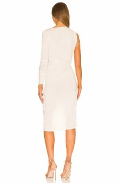 Hot Sale 🛒 L'Academie Lily Midi👗 Dress In Bone White 🛒 -Deals L'Academie Store LCDE WD607 V4