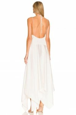 Discount 🧨 L'Academie Odessa Midi👗 Dress In White 🛒 -Deals L'Academie Store LCDE WD616 V3