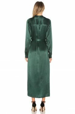 Cheapest ✨ L'Academie The Long Sleeve Shirt👗 Dress In Emerald 😀 -Deals L'Academie Store LCDE WD75 V3