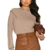 Top 10 🎉 L'Academie Linus Draped Sweater In Brown 🧨