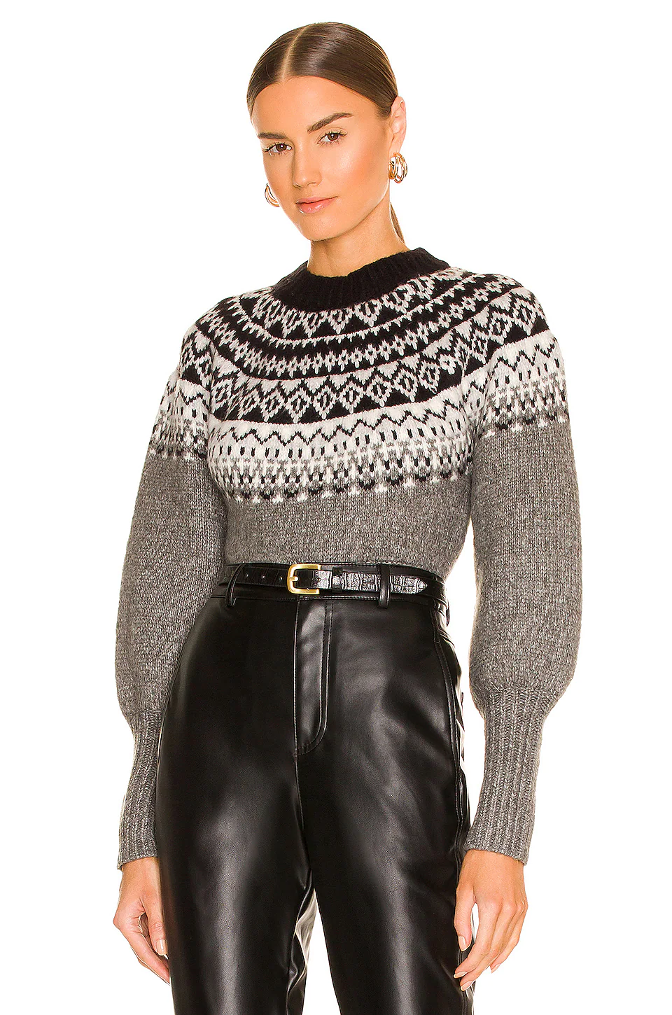 Best deal 🧨 L'Academie Eliot Fairisle Sweater In Tonal Heather Grey 😀