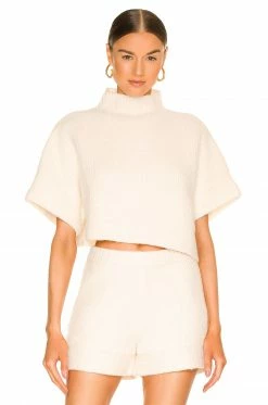 Cheapest 🧨 L'Academie Aurela Mock Neck Pullover In White ⌛