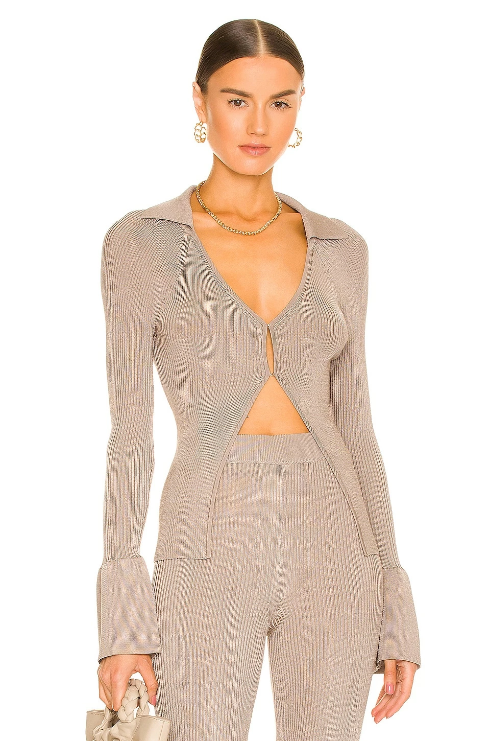 Wholesale 😀 L'Academie Loch Rib Collar Sweater In Fossil ❤️ 1 Wholesale 😀 L'Academie Loch Rib Collar Sweater In Fossil ❤️