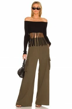 Top 10 🎁 L'Academie Harrel Fringe Sweater In Black 🛒 -Deals L'Academie Store LCDE WK202 V4