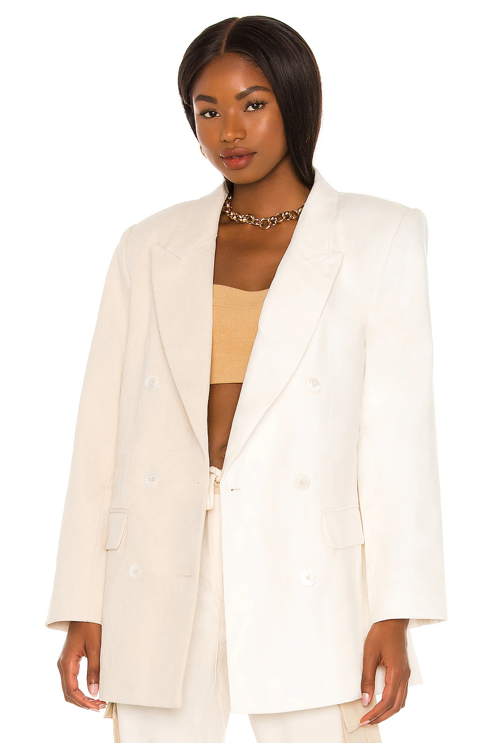 Best Sale ⭐ L'Academie The Ashley Blazer In Beige & Ivory 🛒