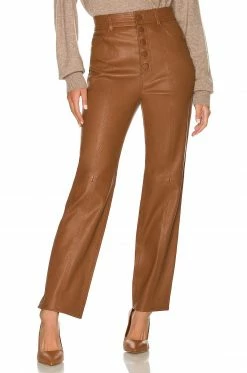 New 💯 L'Academie The Kristina Leather Pant In Brown ✔️