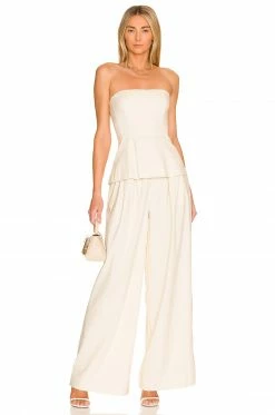 Cheap 👍 L'Academie Marina Pant In Beige 🤩 -Deals L'Academie Store LCDE WP223 V4