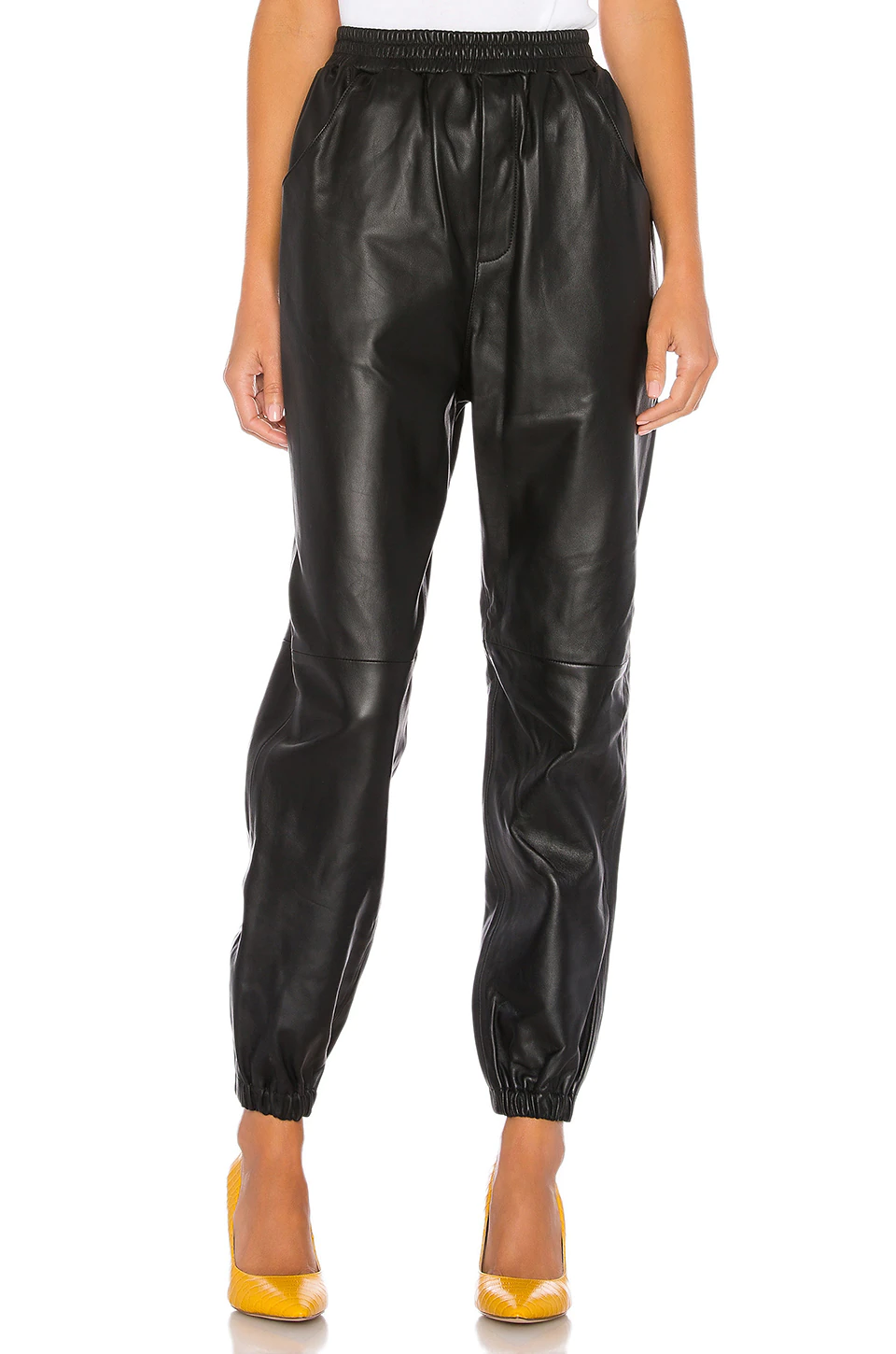 Wholesale ⌛ L'Academie Tracey Leather Joggers In Black ❤️