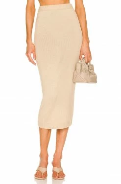 New 🔔 L'Academie Fionn Midi Skirt In Beige 💯