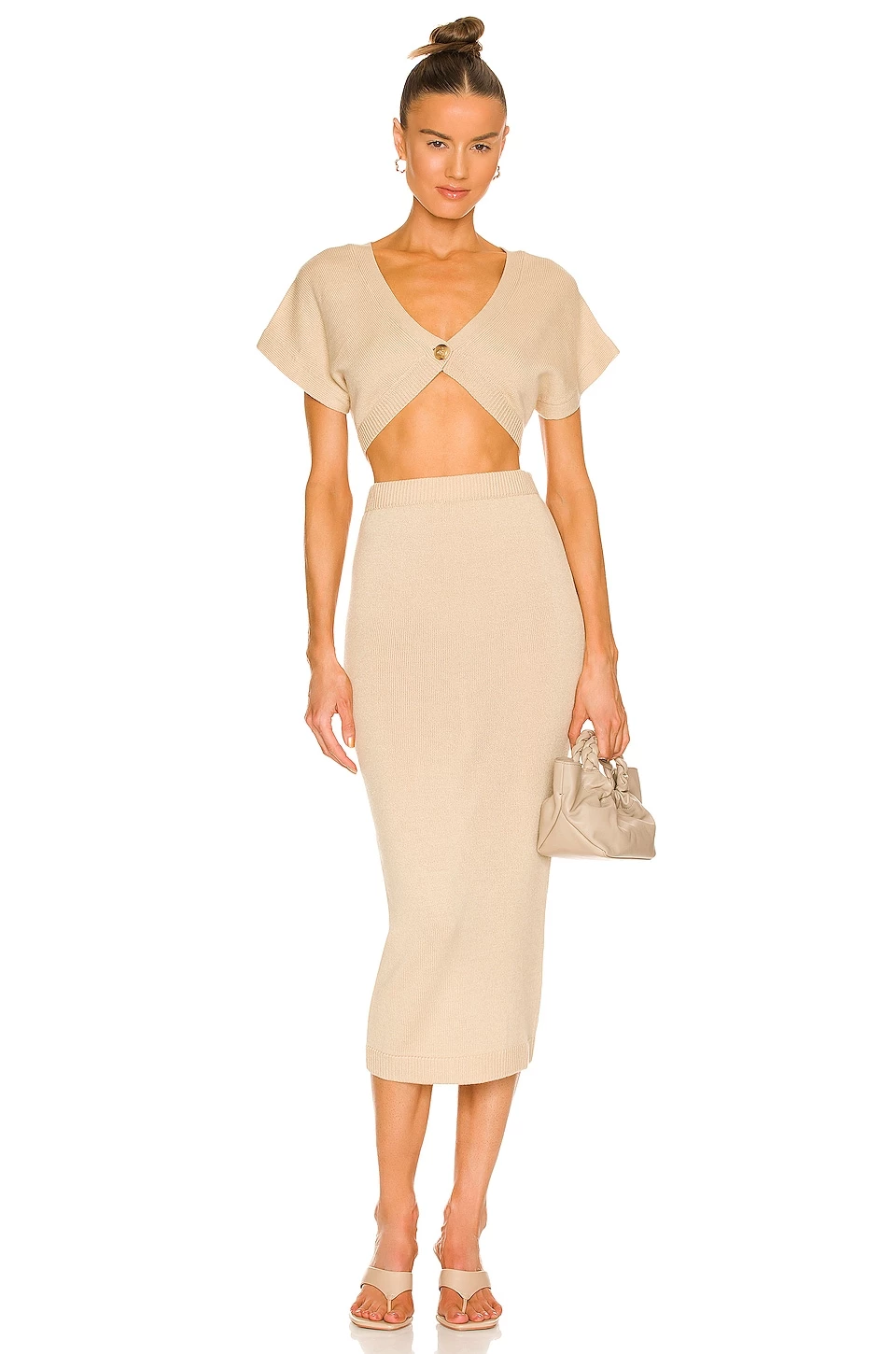 New π L'Academie Fionn Midi Skirt In Beige π― 4 New π L'Academie Fionn Midi Skirt In Beige π― - Image 4