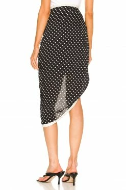 Brand new 👏 L'Academie Zillian Midi Skirt In Black Multi Dot 🌟 -Deals L'Academie Store LCDE WQ111 V3