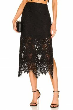 Promo ❤️ L'Academie Jasmine Lace Maxi Skirt In Black 💯