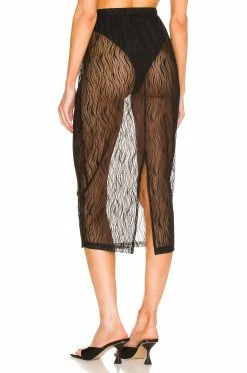 Budget 🛒 L'Academie Elowen Midi Skirt In Black ⌛ -Deals L'Academie Store LCDE WQ115 V3