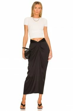 Budget 🛒 L'Academie The Avril Midi Skirt In Black 🛒 -Deals L'Academie Store LCDE WQ117 V4
