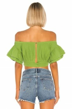 Promo 🔥 L'Academie The Claude Top In Moss 🔔 -Deals L'Academie Store LCDE WS510 V3