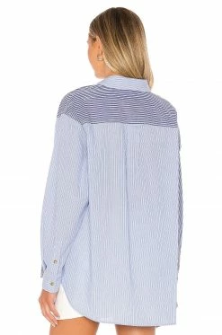 Discount 🔔 L'Academie The Blaise Top In Blue & White ⌛ -Deals L'Academie Store LCDE WS540 V3