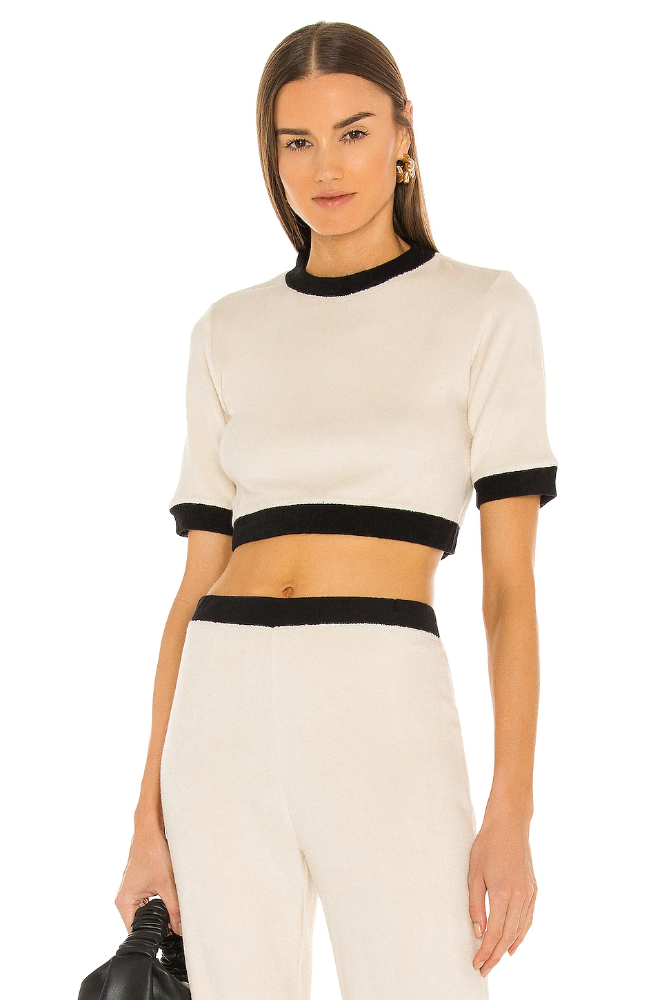 Best deal 🧨 L'Academie Gina Crop Top In Beige & Black 🛒