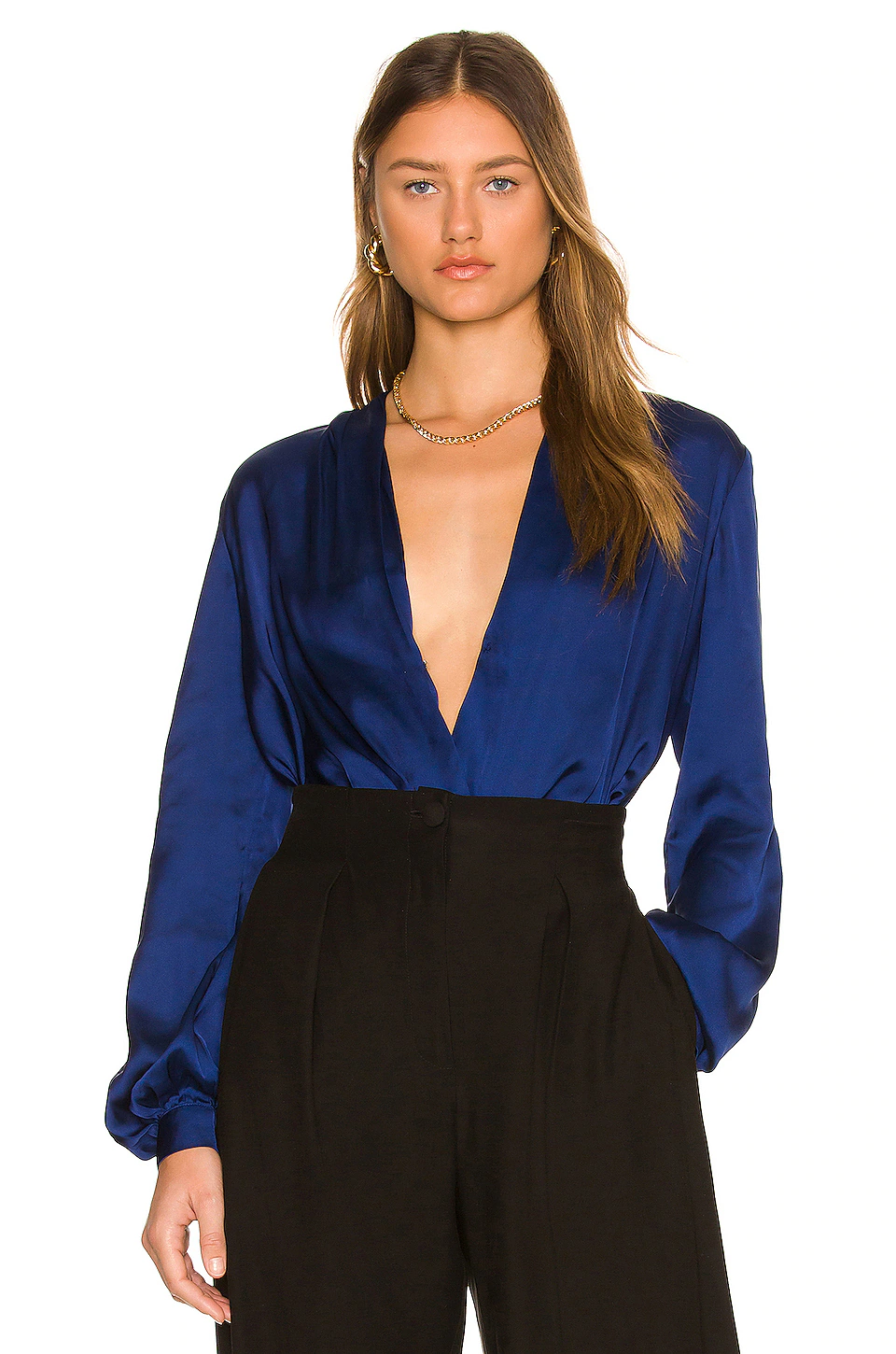 Top 10 👏 L'Academie The Long Sleeve Bodysuit In Navy 🔥