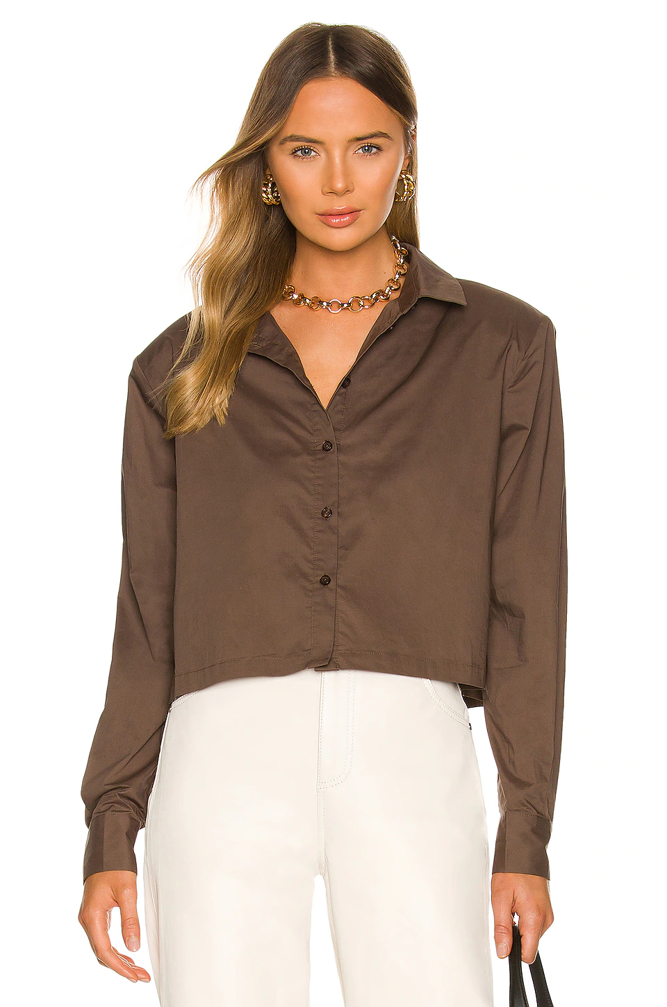 Hot Sale 🤩 L'Academie The Tory Blouse In Chocolate Brown 🌟