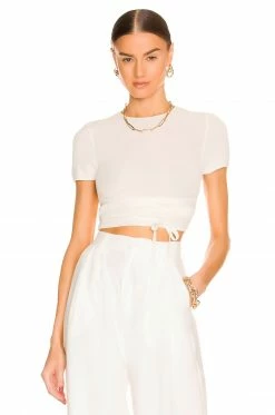 Flash Sale ✨ L'Academie Conary Short Sleeve Tie Top In Ivory 😀