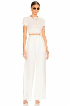 Flash Sale ✨ L'Academie Conary Short Sleeve Tie Top In Ivory 😀 -Deals L'Academie Store LCDE WS814 V4