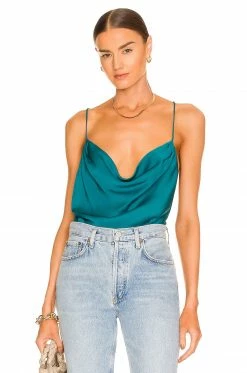 Cheapest 👍 L'Academie Olena Cowl Cami In Turquoise 👍