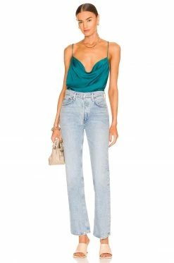 Cheapest 👍 L'Academie Olena Cowl Cami In Turquoise 👍 -Deals L'Academie Store LCDE WS829 V4
