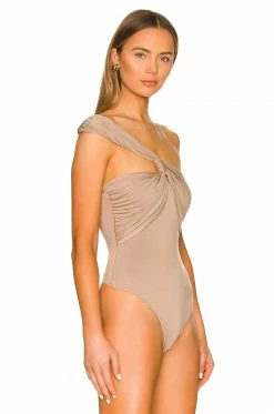 New 👏 L'Academie Delphine Bodysuit In Taupe 🛒 -Deals L'Academie Store LCDE WS834 V3